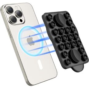 for Magnetic Silicone Suction Phone&Case Adhesive Mount - iPhone & Android,Hands-Free, Strong Grip Holder for Selfies & Tiktok Videos-2.35″x3.55″