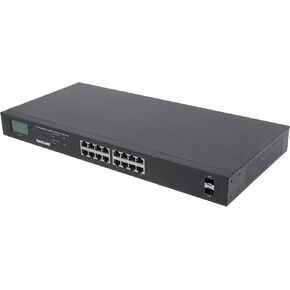 INTELLINET LCD Display for Easy Access to Real-TIME POE Status Monitoring. Provides Power A Network Hardware HUB/Switch Switch