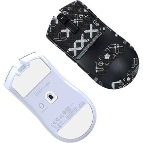 Mouse Grip Tape Full Coverage for Razer Viper V3 Pro,NOUKAJU Rounded Curved Edges Mouse Feet Skates,Self-Adhesive PreCut Sweat-Resistant Professional Mice Upgrade Kit(Foot pad + Black Mouse Grip Tape)