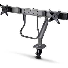 StarTech.com Desk Mount Dual Monitor Arm with Crossbar, Up to 27" Displays, Max 33lb/15kg, C-Clamp, Mechanical Spring, TAA