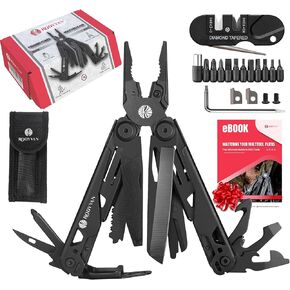 RODYVAN Multi Tool Pliers | EDC Hand Tools with Sharpener, Screwdriver Set, Can and Bottle Opener, Camping Accessories, Saw, Survival Equipment. Gift for Men Dad. DIY Tool kit for Outdoor.
