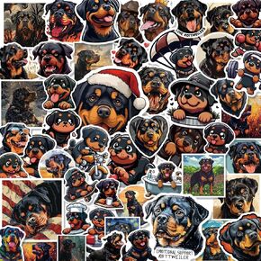 100 Pack Rottweiler Stickers (Large Size), Rottweiler Dog Graphic Decal Sticker for Laptop, Phone, Car, Water Bottle, Sticker for Rottweiler Pet Lovers