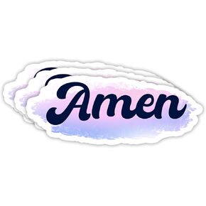 (3Pcs) Amen Christian Sticker Inspirational Quotes Bible Verse Jesus Vinyl Decals for Tumbler Kindles Laptop Water Bottles Books Phone - Size 3x1.2 Inches
