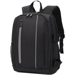 Professional Camera Backpack - Waterproof, Anti-Theft SLR Photography Bag with Laptop Compartment (Black Orange, Trumpet Design)
