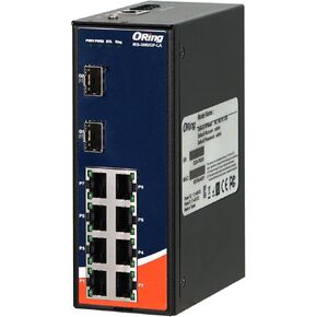 ORing IES-3082GP-LA Managed Ethernet Switch with 8 10/100BaseTX Ports, 2 100/1000BaseSFP Slots, -40~75°C
