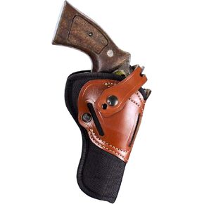 DeSantis Wild Hog Hybrid Revolver Holster - Hybrid Revolver Holster, OWB Holster compatible with Colt Anaconda 4", Dan Wesson 44VH 4", Ruger Redhawk 4", S&W N Frame 4", Classic Hunter - Ambidextrous