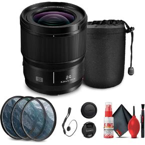 Panasonic Lumix S 24mm f/1.8 Lens (S-S24) Bundle Including: Lens Pouch, 3-Piece Filter Kit, Lens Caps, Cap Keeper, Full Cleaning Kit