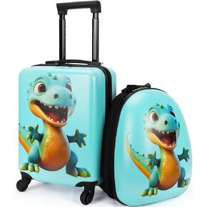 emissary Kids Luggage With Wheels For Boys, Dinosaur Kids Luggage Set, Childrens Luggage For Boys With Wheels, Kids Suitcases With Wheels For Boys, Toddler Suitcase For Boys, Travel Luggage For Kids