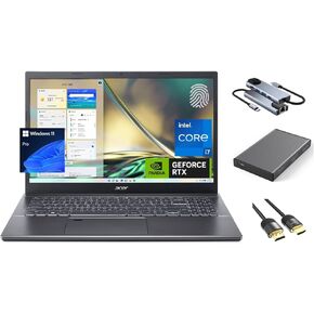acer Aspire 5 Laptop, 15.6" FHD IPS Display, 12-Cores i7-1260P, RTX 2050 GPU, 32GB RAM, 1TB PCIe SSD + 256GB Portable SSD, Backlit KB, WiFi 6, Thunderbolt 4, FP Reader, Webcam, Keypad, Win 11 Pro