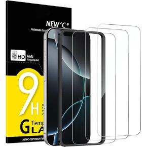 NEW'C [3 Pack Designed for iPhone 16 Pro Max (6.9 inches) Screen Protector Tempered Glass with easy installation tool included,Case Friendly Ultra Resistant