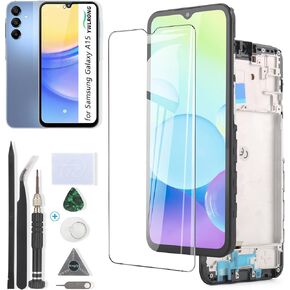 YWLRONG LCD for Samsung Galaxy A15 5G LCD Display Touch Screen Digitizer Assembly for Samsung A15 A155F A156U Replacement with Kit （Black）