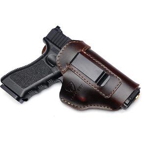 Genuine Leather IWB Holster for Concealed Carry Fits Glock 19 23 43X 48, Taurus G3C G2C, M&P Shield 9mm, P365X Macro and etc