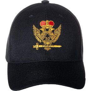 قبعة بيسبول قابلة للتعديل باللون الأسود من Artisan Owl 33rd Degree Scottish Rite Freemason