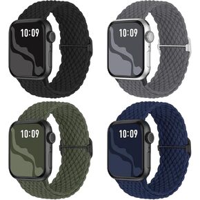 Sport Wrist Bands Compatible with Apple Watch Band 38mm 40mm 41mm 42mm 44mm 45mm 46mm 49mm, Braided Stretchy Straps for iWatch Series 10 9 8 7 6 5 4 3 Ultra 2 1 SE 2nd