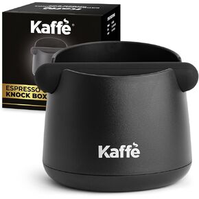 Kaffe Knock Box Espresso (6"x4") - Shock Absorbent Knock Box w/Non Slip Base & Removable Rubber Knock Bar - Coffee Knock Box & Coffee Grounds Container Disposal - Espresso Machine Accessories & Tools
