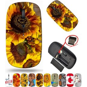 maizi Cordless Mouse for PC MacBook Notebook Computer, Cordless Mice Image ID: 32455065 Beautiful Sunflowers 2.4G USB Receiver Lightweight Product of USA