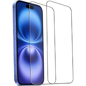 LFGKMZ 2 Pack Tempered Glass Screen Protector for iPhone 16 Plus 6.7",[Military Grade Shatterproof],Ultra HD,9H Hardness,Zero Bubble