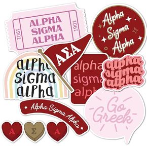 Desert Cactus Alpha Sigma Alpha Sticker Decal Laptop Water Bottle Car (Cute Sheet)