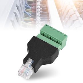 Male RJ12 to Screw Terminal Connector 6P6C to 6 Pin Adapter, RJ12 Male to Screw Terminal Adapter, High Impact Plastic for Home Audio