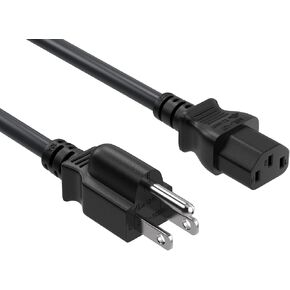 CableLeader 10ft 16 AWG Universal Power Cord IEC320 C13 to NEMA 5-15P, Extension Power Cord, Compatible with Computers, Monitors, Printers & TVs, Pack of 1