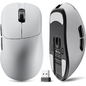 G18 2.4G/BT/Wired Tri-Mode 8K Wireless Gaming Mouse, Right-Handed Ergonomic Design, PAW3395 Sensor, 58g Lightweight, 8000 Polling Rate, 26K DPI, 5 Programmable Buttons, with Nano Wireless Receiver