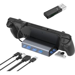 Docking Station for Steam Deck, 6-in-1 Aluminium Steam Deck Dock with HDMI 2.0 4K@60Hz+3-Port USB-A 3.0+1000Mbps Gigabit Ethernet+100W PD Quick Charge Multiport Adapter for Valve Steam Deck……