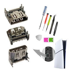 (3pcs HDMI Pack) for PlayStation 5 HDMI Replacement Parts,PS5 HDMI Display Port Jack Socket Connector Replacement Parts for Sony PlayStation 5 PS5