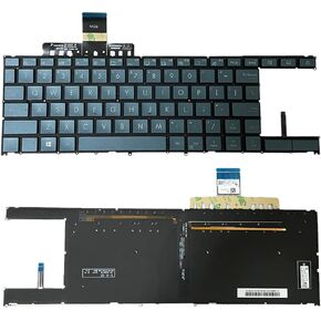 GinTai Keyboard Backlit US for Asus ZenBook Duo UX481 UX481FA UX481FL UX4100E UX4000 US UX481FAY UX481FLC UX481FLY 0KN1-A31US13 0KNB0-5622US00 9Z.NGQBU.001 NSK-W10 01 NSK-W1001 0KN80-5622US00