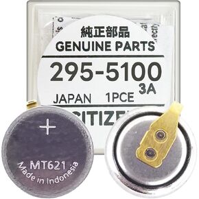 295-5100 Battery, (New) MT621 Rechargeable Battery for Citizen Eco-Drive 295-51 295-5100 Rechargeable Battery Capacitor