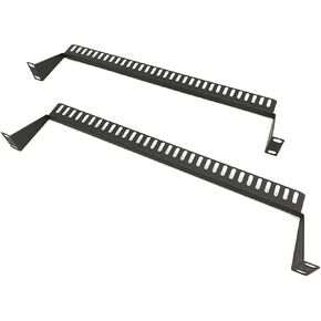 2 Pack 1U Horizontal 19-Inch Rack Mount Cable Management Support Bar Bracket Cross Bar Panel Black 1U Cable Manager-T Hook Type-Made in Taiwan