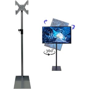 TV Stand Mount fit 12 to 43 inch TV with Safe Lock VESA Stand with Height Adjustable and 360 Degree Swivel Floor TV Stand for Home Office