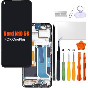 Replacement for OnePlus Nord N10 5G LCD Screen with Frame for One Plus N10 BE2029 BE2025 BE2026 BE2028 LCD Touch Screen Display Panel Digitizer Assembly with Repair kit(with Frame)