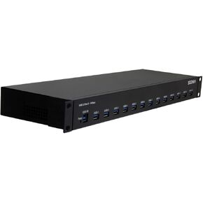 SEDNA - 19 Inch 1U Rack Mount 13 Port USB 3.2 Gen II Hub (10Gbps) (13 x Type A Ports) with 5V 10A AC/DC Adapter