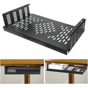 Adjustable Under Desk PC Mount for Small Form Factor SFF Computers and PCs, Product Using Space 17.3" x H 4" x D 12", Compatiblet with PlayStation 4, PS4 Slim, PS4 Pro for Under Desk Gaming