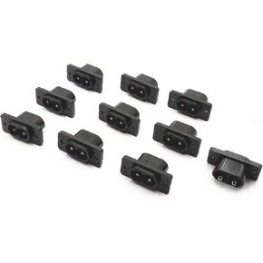 10 Pcs AC 250V 2.5A IEC320 C7 Male Panel Mount Power Inlet Socket