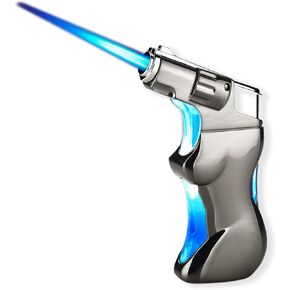 Mini Jet Torch Wighter مع نافذة مرئية ، ولاعات رائعة مخصصة للرجال ، والأفكار الفريدة شموع عيد ميلاد (No Butane Fuel)