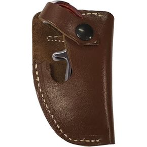 Leather Derringer Belt Slide Holster Accommodates North American Arms .22 LR Revolver Derringer Holster| OWB Derringer Holster for NAA .22 Long Rifle Revolver Derringer,Mahogany