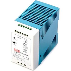 Mean Well MDR-100-24 96W 24V 4A Industrial Power Supply - 86% Efficiency, AC/DC Converter, DIN Rail Mount, ZCS/ZVS, 150mVp-p Ripple, 85-264VAC Input, DC Power Supply for Industrial Automation