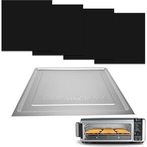 Air Fryer Accessories for Ninja Foodi SP101 Air Fryer Oven, 4pcs Black Liners and 1pack Replacement Crumb tray Pan for Ninja Digital Air Fry Countertop Oven