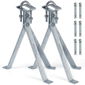 14 Inch Heavy-Duty Windproof Antenna Wall Mount, Strong Storm Resistance Stand Off Wall Mast Mount Clamps (1 Pair Mount ( 3-Leg + 3-Leg), 14 inches)