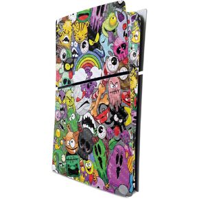 MightySkins Skin for PS5 Playstation 5 Slim Digital Edition Console Only - Monster Mash Protective, Durable, and Unique Vinyl Decal wrap Cover Easy to Apply Made in The USA