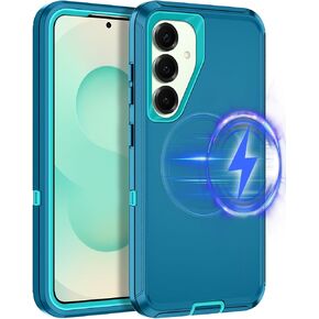 for Samsung Galaxy S25 Ultra Case [Compatible with MagSafe][Without Screen Protector] Heavy Duty Protective Case Shockproof 3-Layer Tough Rugged Cover for Galaxy S25 Ultra,Turquoise