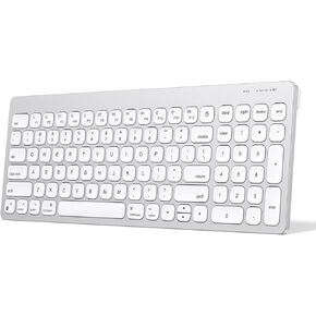 لوحة مفاتيح OMOTON Bluetooth لنظام التشغيل MAC ، والتصميم الأنيق ، والكتابة الهادئة ، ولوحة المفاتيح اللاسلكية مع لوحة المفاتيح الرقمية لـ MacBook Pro/Air ، IMAC ، IMAC Pro ، Mac Mini ، Mac Pro Captop ، Silver in Kuwait