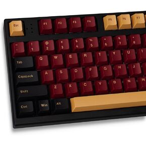 Red Samurai Keycaps Set 164 Keys PBT Doubleshot Keycaps Cherry Profile Custom Keyboard Keycaps for Cherry MX 61/64/68/84/87 Mechanical Keyboards