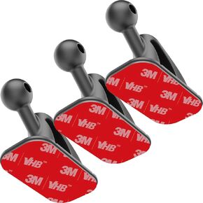 SkyTian 17mm Ball Mount Base, 3 Pack Car Mount Adhesive Replacement for Magnetic Car Phone Holder, Dashboard Sticky Mount Dash Sticker VHB Tape, Black