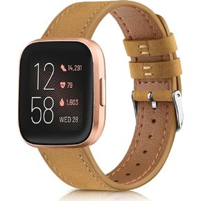 Vancle Band Compatible with Fitbit Versa 2 Bands - Genuine Leather Band Replacement Strap for Women & Men in Kuwait