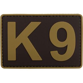 PVC K9 Patch 3"x2" with Hook Fastener Back for Dog Collar Vest Harness Clothes