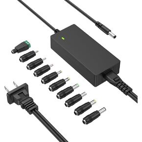 UL Listed 48V 2A 1.5A 1A Power Supply 96W Charger AC Adapter 48.0V 2000mA 1800mA 1500mA 1000mA Regulated 48 Volt DC Switching Power Cord Plug with 10 Interchangeable Jacks PERFEIDY