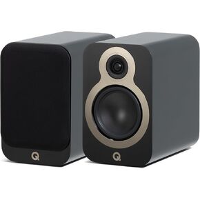 Q Acoustics 3030c Bookshelf Speakers Pair Satin Black - 2-Way Reflex Enclosure Type, 5.5" Bass Driver, 0.9" Tweeter - Stereo Speakers/Passive Speakers for Home Theater Sound System