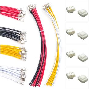 JST Cable Connector Assortment Kit，JST VH 3.96 4 Pin Connector JST VH Cable Connector 3.96mm JST VHR Female Pre Crimped Wires 18AWG 21cm 8 Sets(KS-VH-4P-F-8)